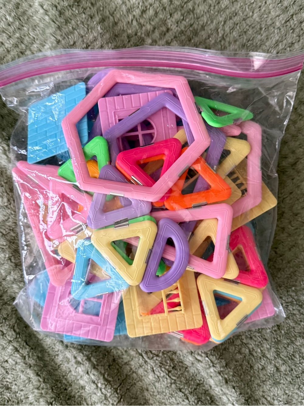 Colorful Magnetic Building Tiles Set - Pastel Shapes